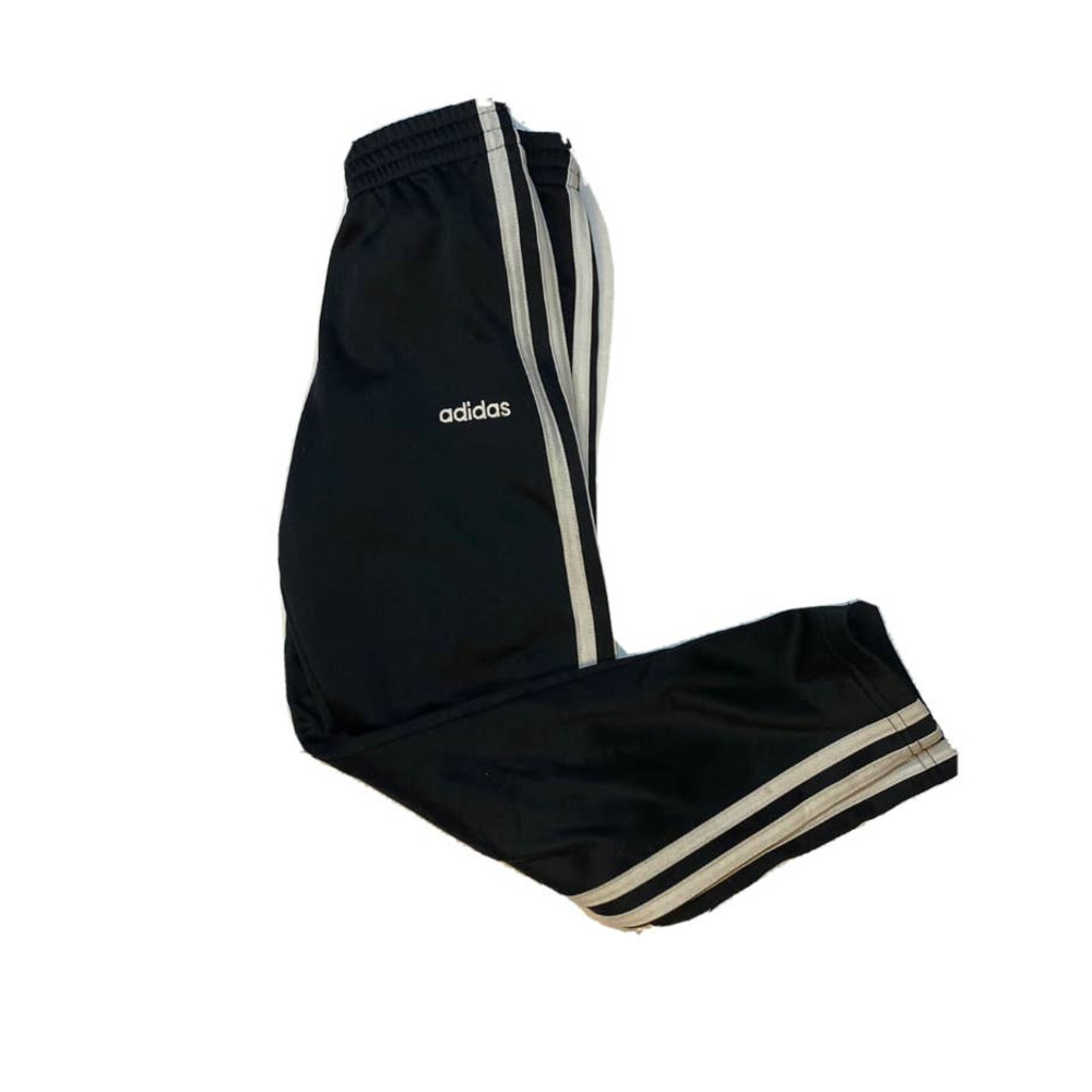 Adidas Climalite Black Pants Size Kids 6 Unisex White 3 Stripe Design NWOT